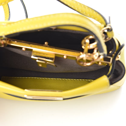 Fendi Shiny Nappa Micro Peekaboo Iconic Satchel Lime 6 of 10