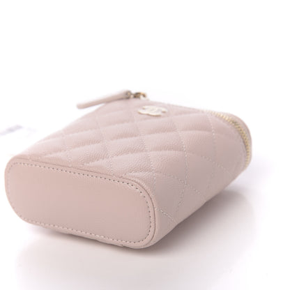 Chanel Caviar Quilted Small Vertical Coco Beauty Vanity Case With Chain Light Pink 10 of 11