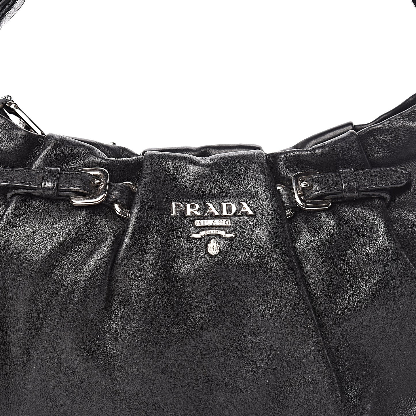Soft Calf Pleated Hobo Black