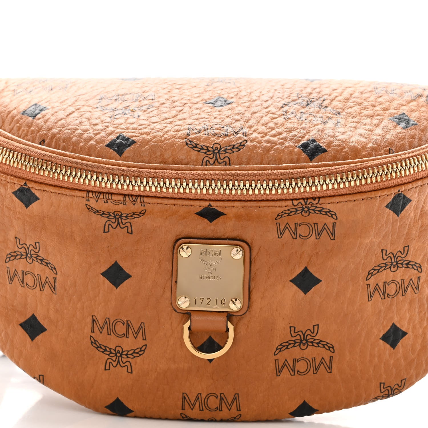 MCM Visetos Small Fusten Belt Bag Cognac 7 of 9