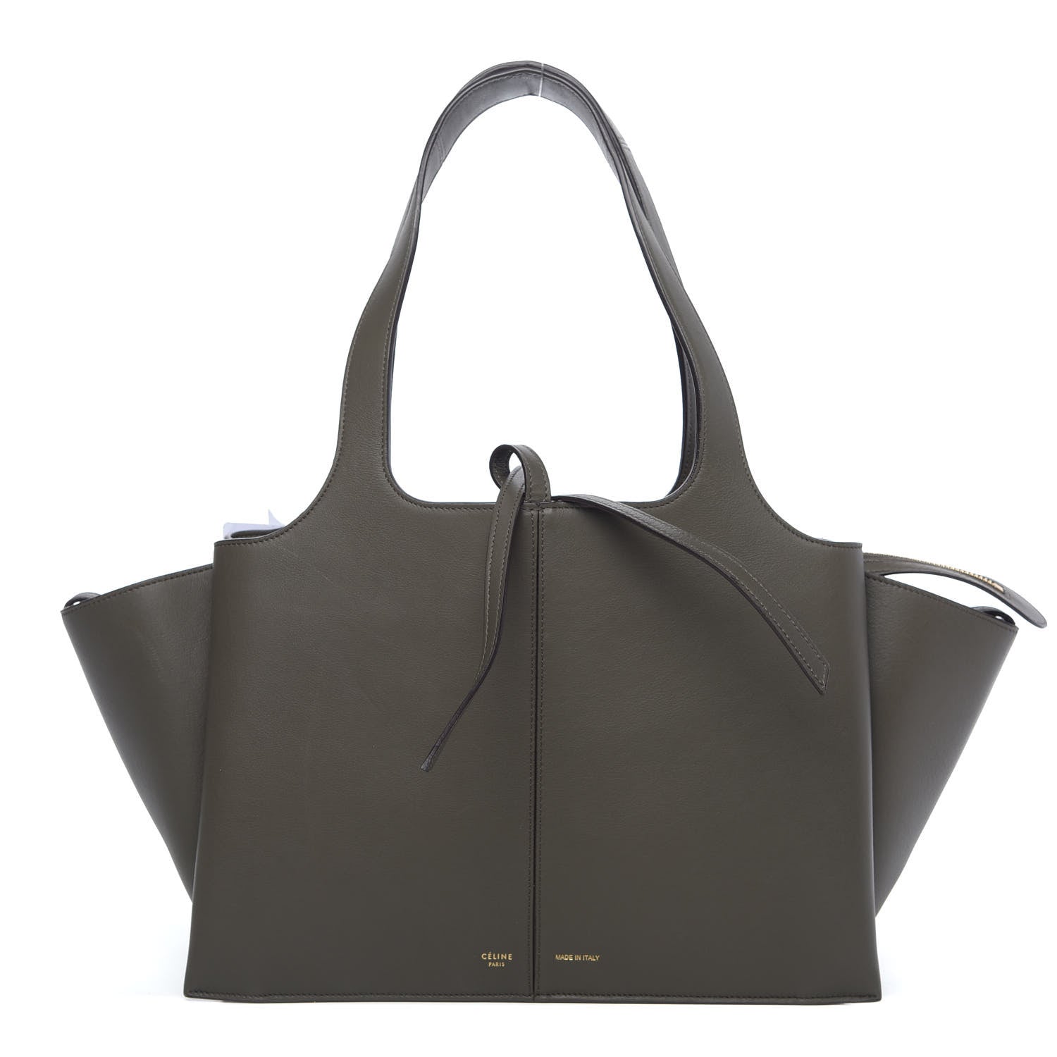 Celine Calfskin Small Tri-Fold Shoulder Bag Anthracite 1 of 10