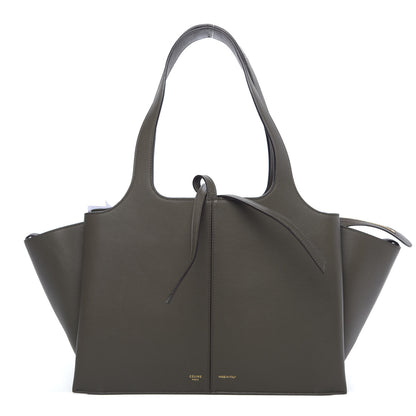 Celine Calfskin Small Tri-Fold Shoulder Bag Anthracite 1 of 10