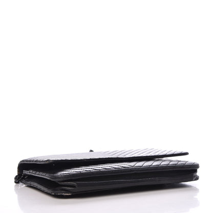 Chanel Lambskin Chevron Quilted Wallet On Chain WOC So Black 4 of 17