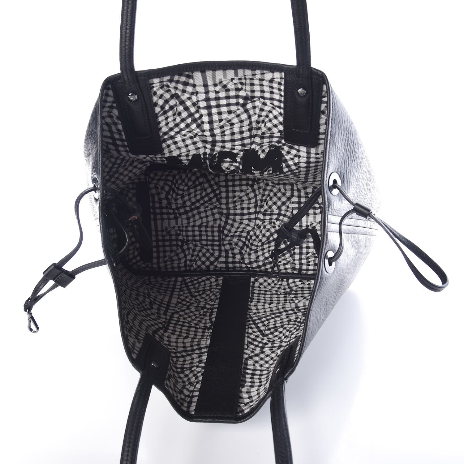 MCM Visetos Medium Liz Reversible Shopper Tote Black 8 of 13