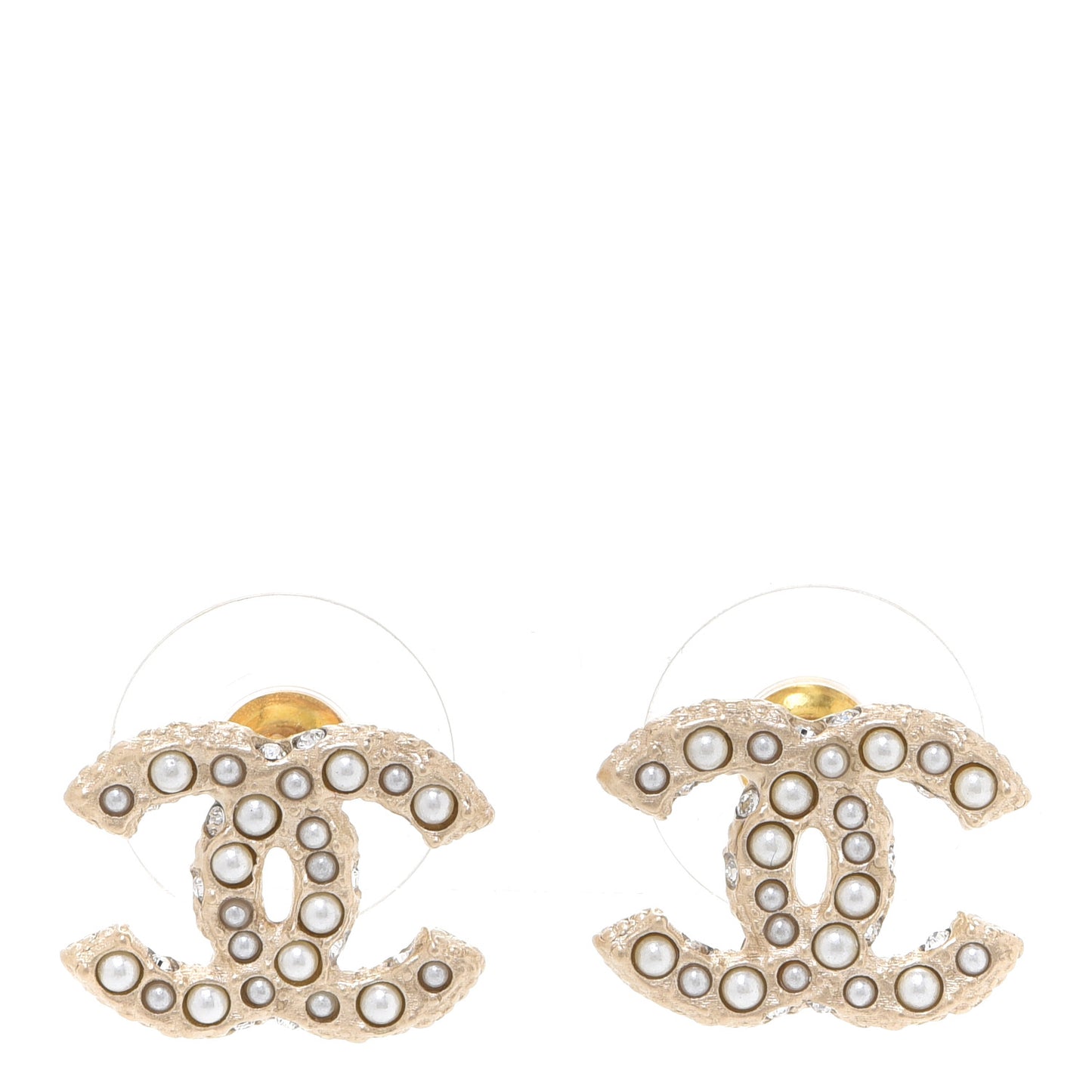 Pearl CC Earrings Gold