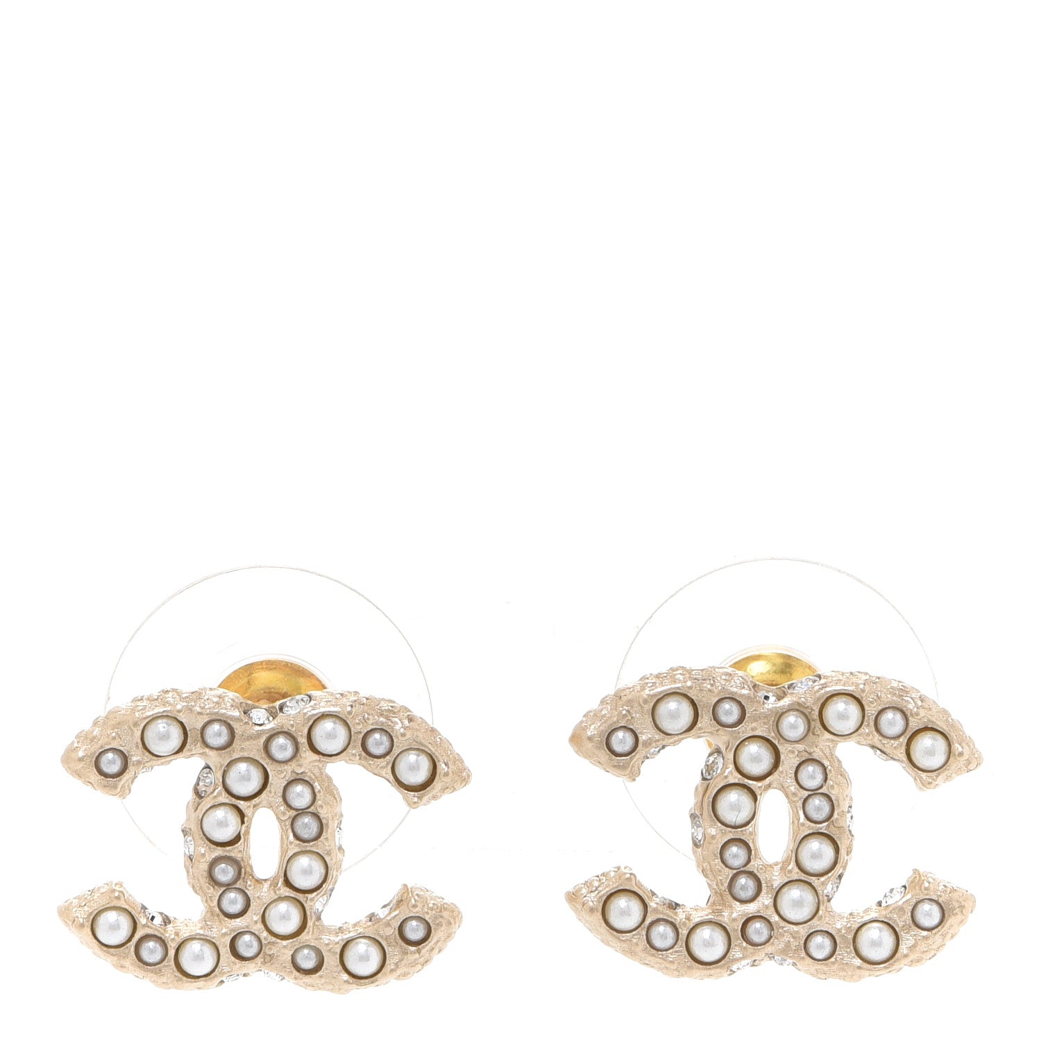 Chanel Pearl CC Earrings Gold 1 of 5