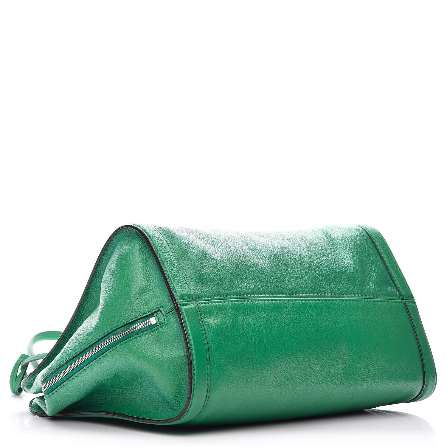 Alexander McQueen Pebbled Calfskin Large Skull Padlock Zip Around Tote Green 4 of 13