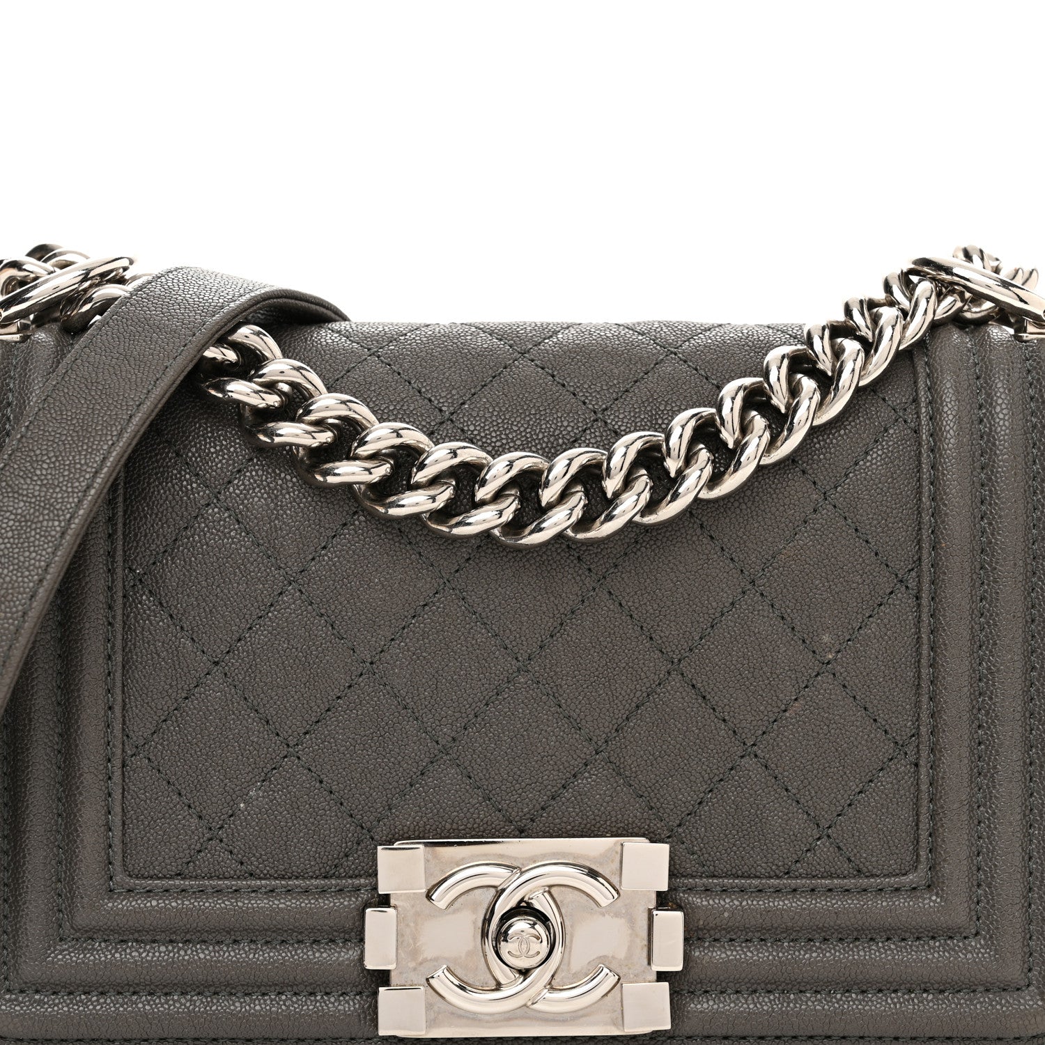Chanel Caviar Quilted Small Boy Flap Grey 8 of 14