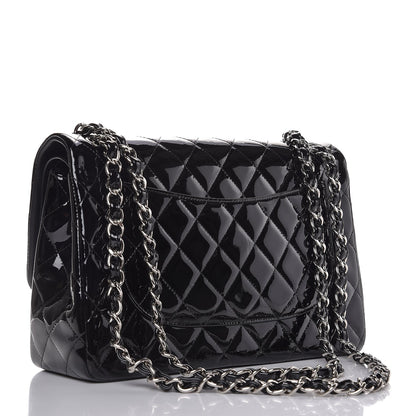 Chanel Patent Quilted Jumbo Double Flap Black 4 of 10