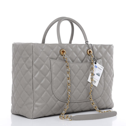 Chanel Caviar Quilted Large Coco Handle Shopping Tote Grey 4 of 11