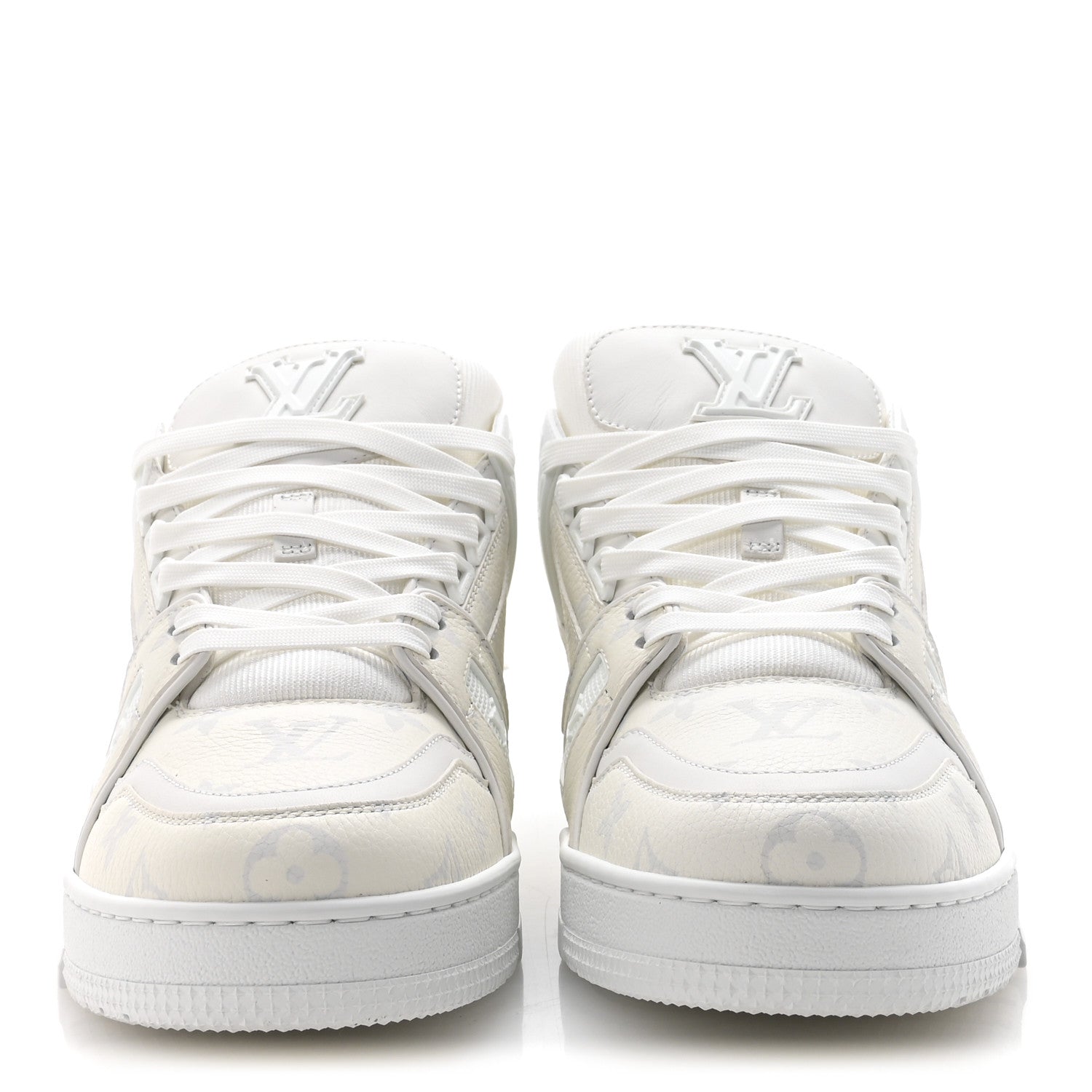 Louis Vuitton Calfskin Monogram Mens LV Trainer Sneakers 7 White 3 of 10