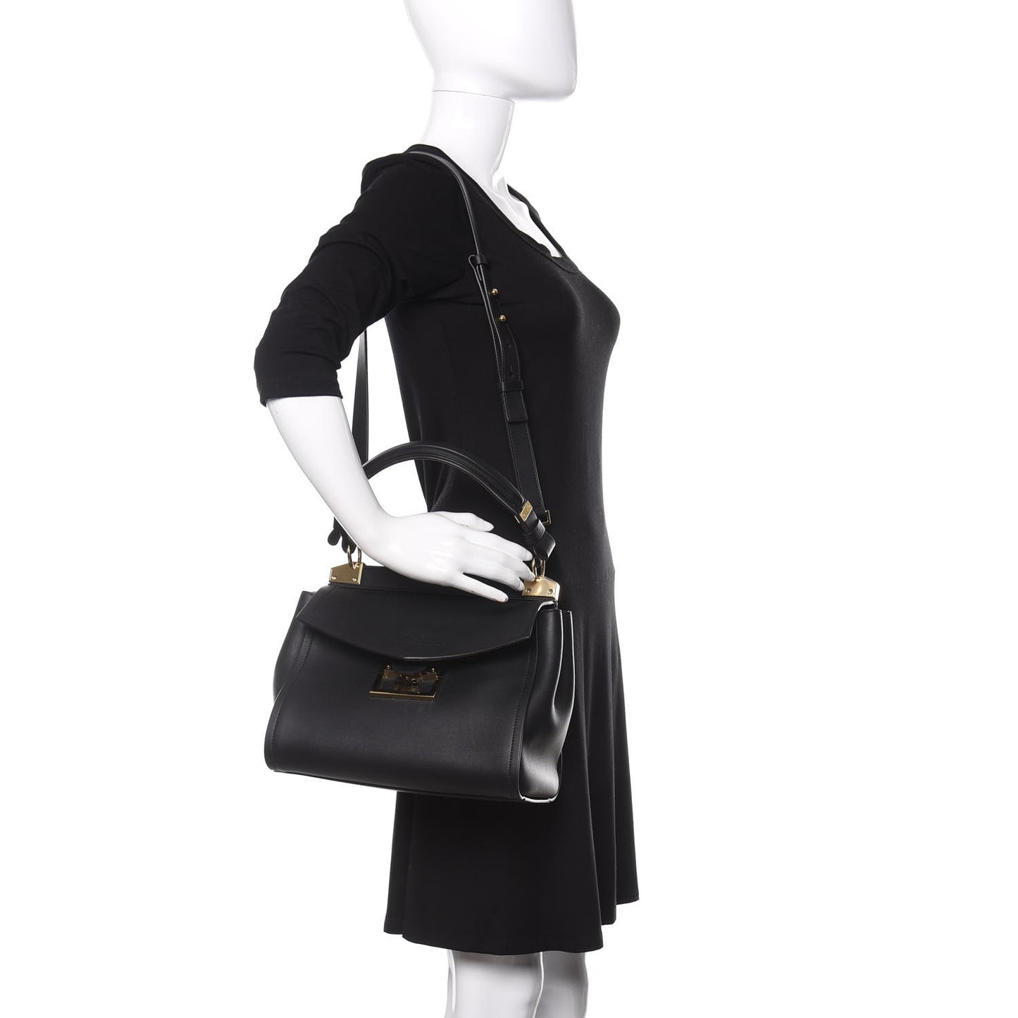 Calfskin Small Mystic Shoulder Bag Black