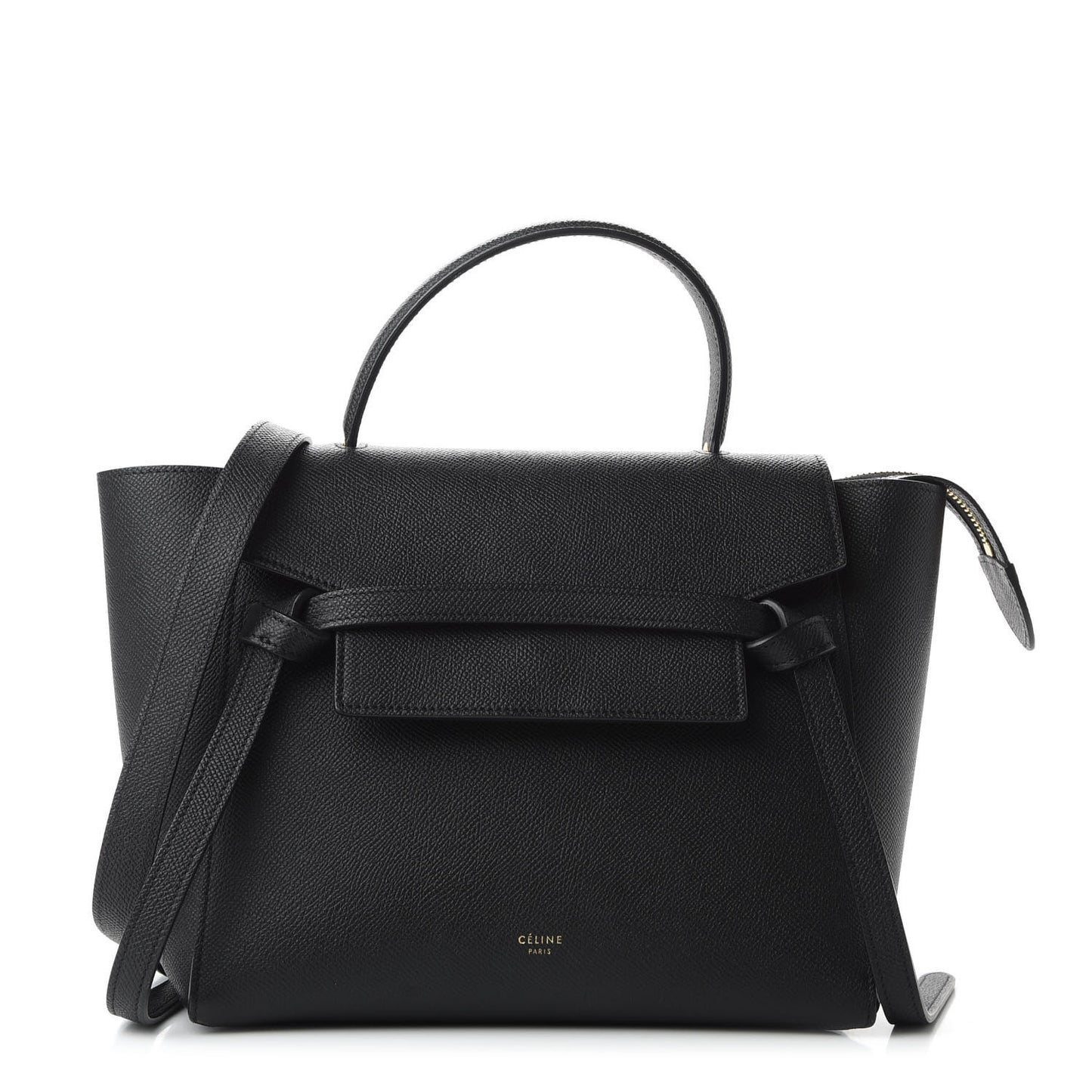 Grained Calfskin Micro Belt Bag Black