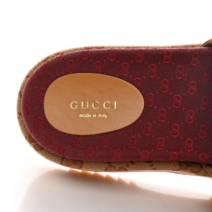Gucci Canvas GG Monogram Angelina Platform Slide Sandals 39.5 Beige Ruggine 8 of 11