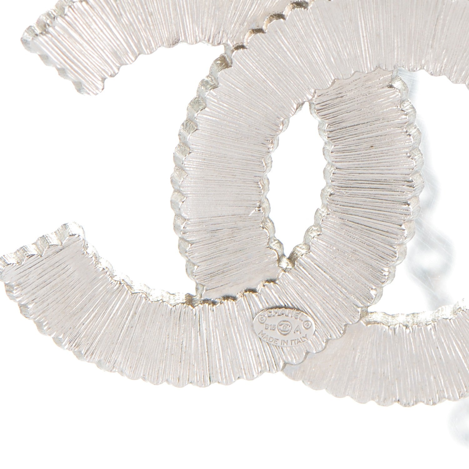 Chanel Crystal Glass CC Pendant Necklace Silver 4 of 5
