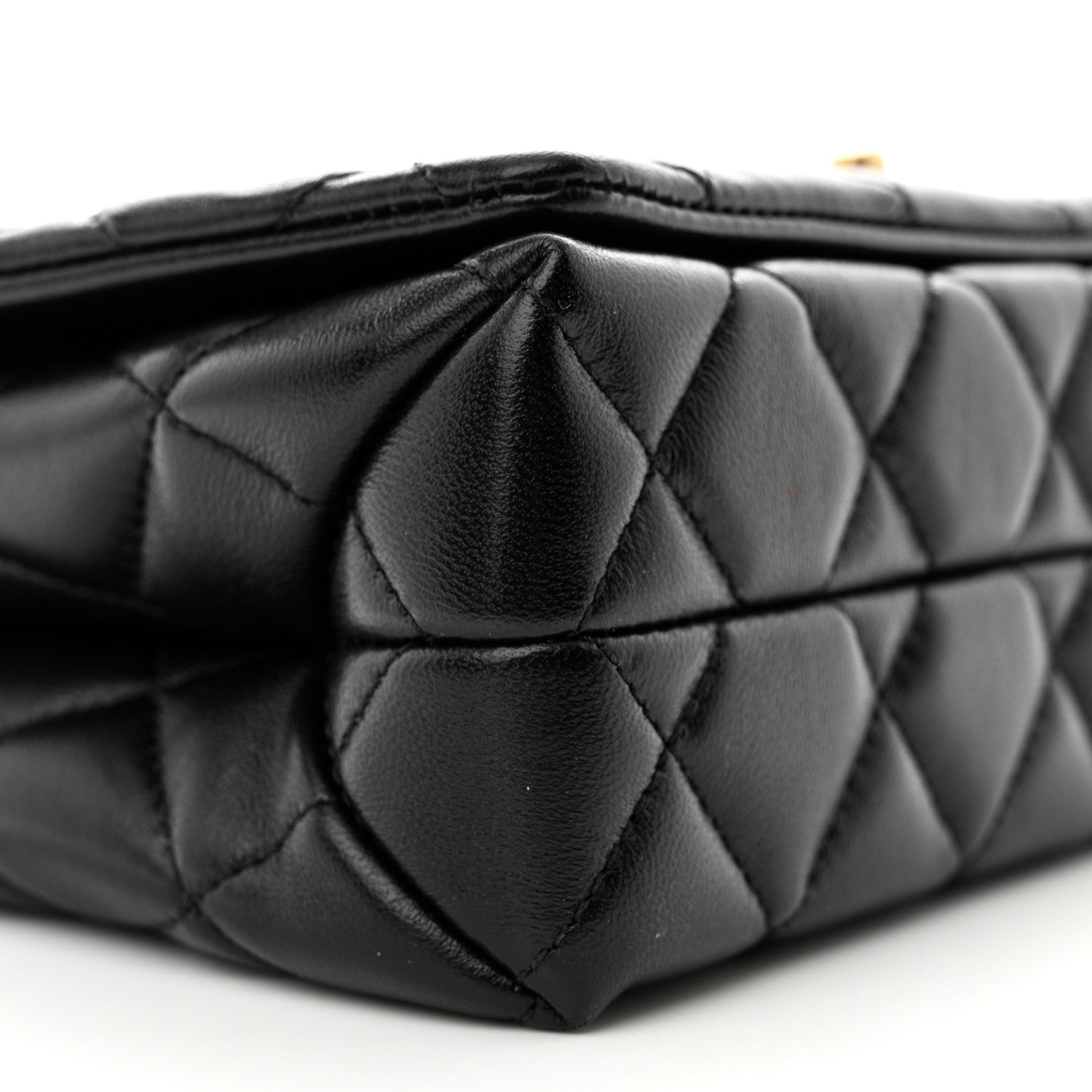 Chanel Shiny Lambskin Quilted Enamel CC Small Flap Black 10 of 11