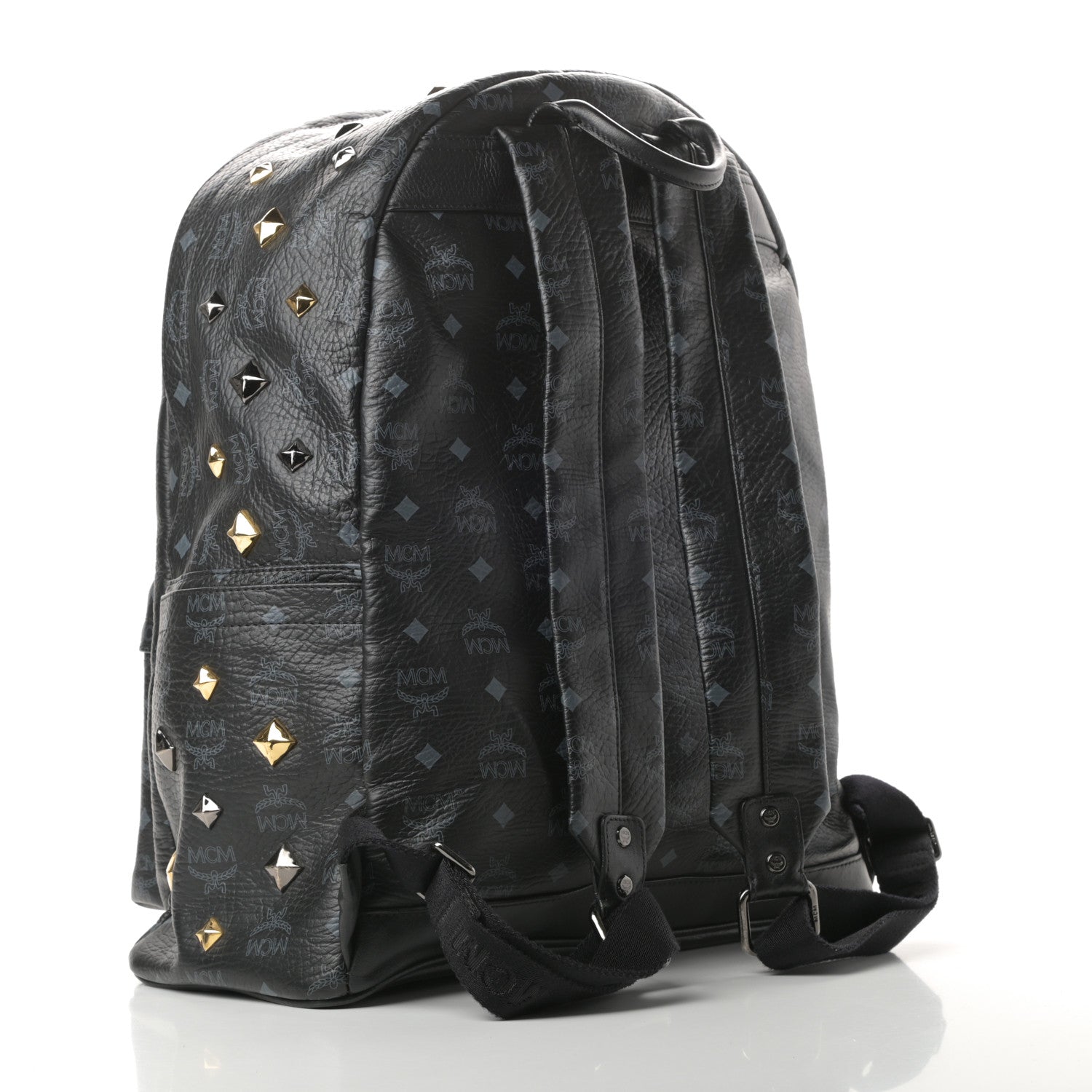 MCM Visetos Medium Studded Stark Backpack Black 3 of 13