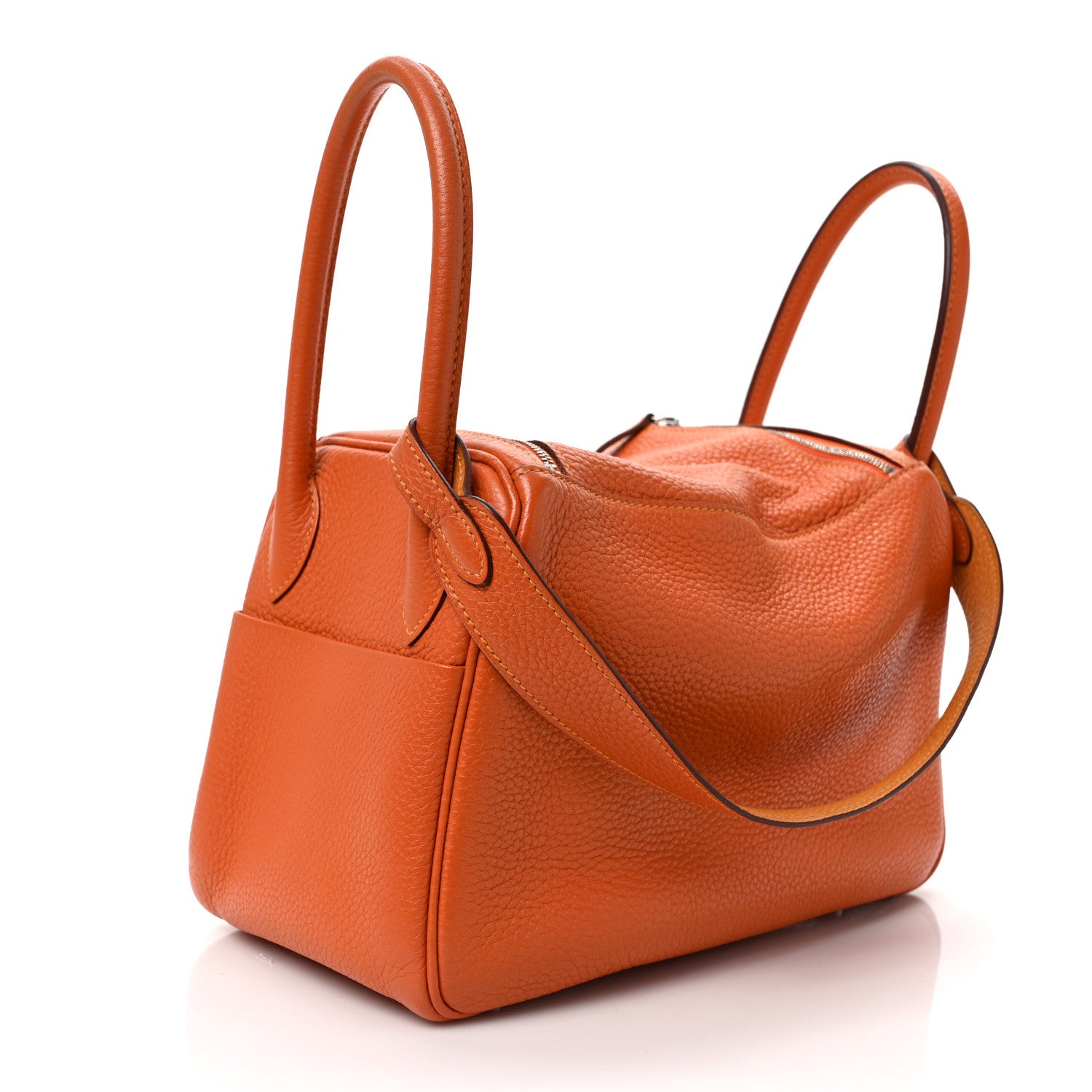 Hermes Taurillon Clemence Lindy 26 Orange 3 of 10