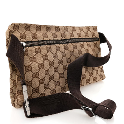 Gucci GG Monogram Double Pocket Belt Bag Dark Brown 3 of 10