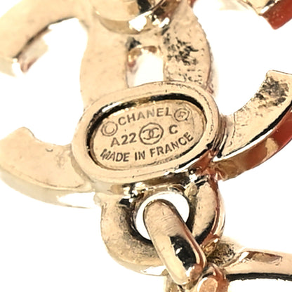 Chanel Crystal CC Tear Drop Earrings Gold 4 of 5