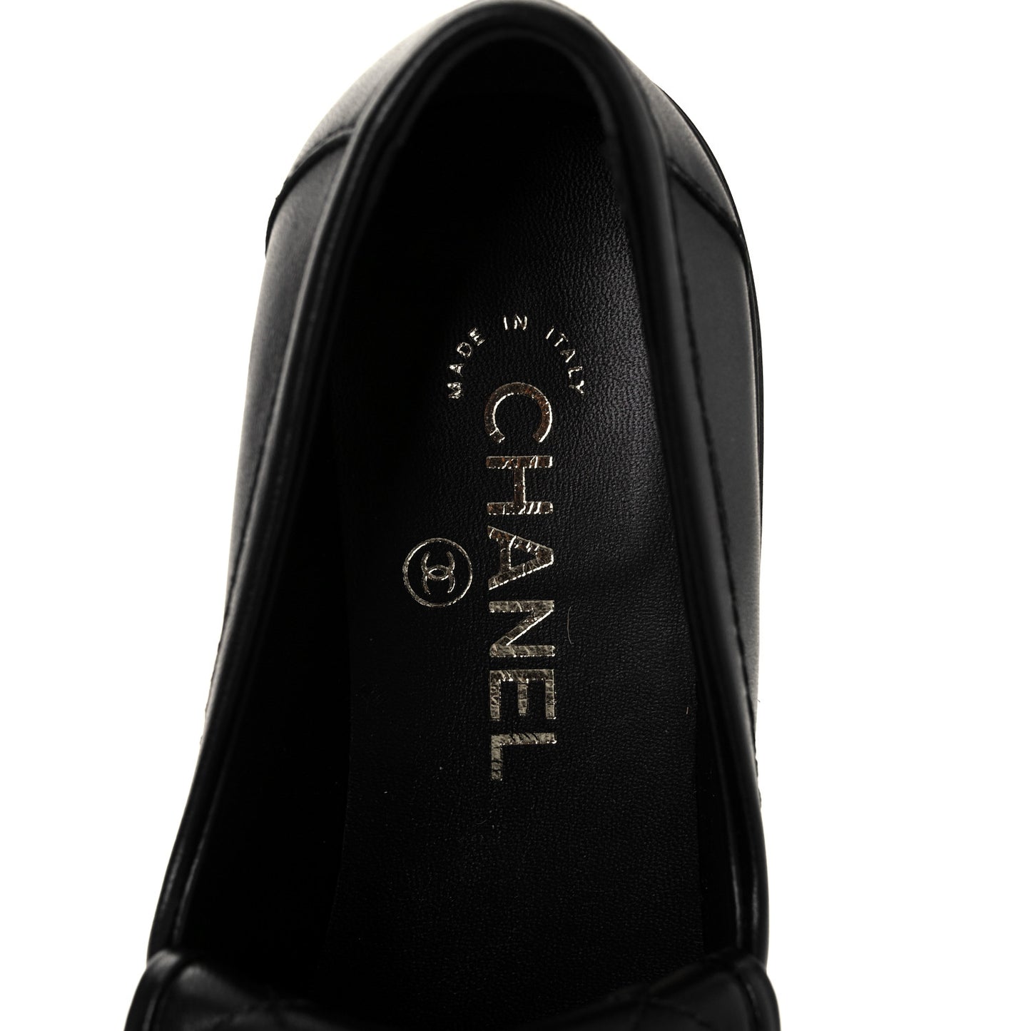 Lambskin Quilted CC Turnlock Loafers 37.5 Black
