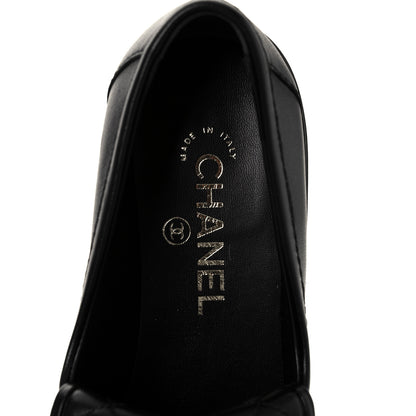 Chanel Lambskin Quilted CC Turnlock Loafers 37.5 Black 7 of 8
