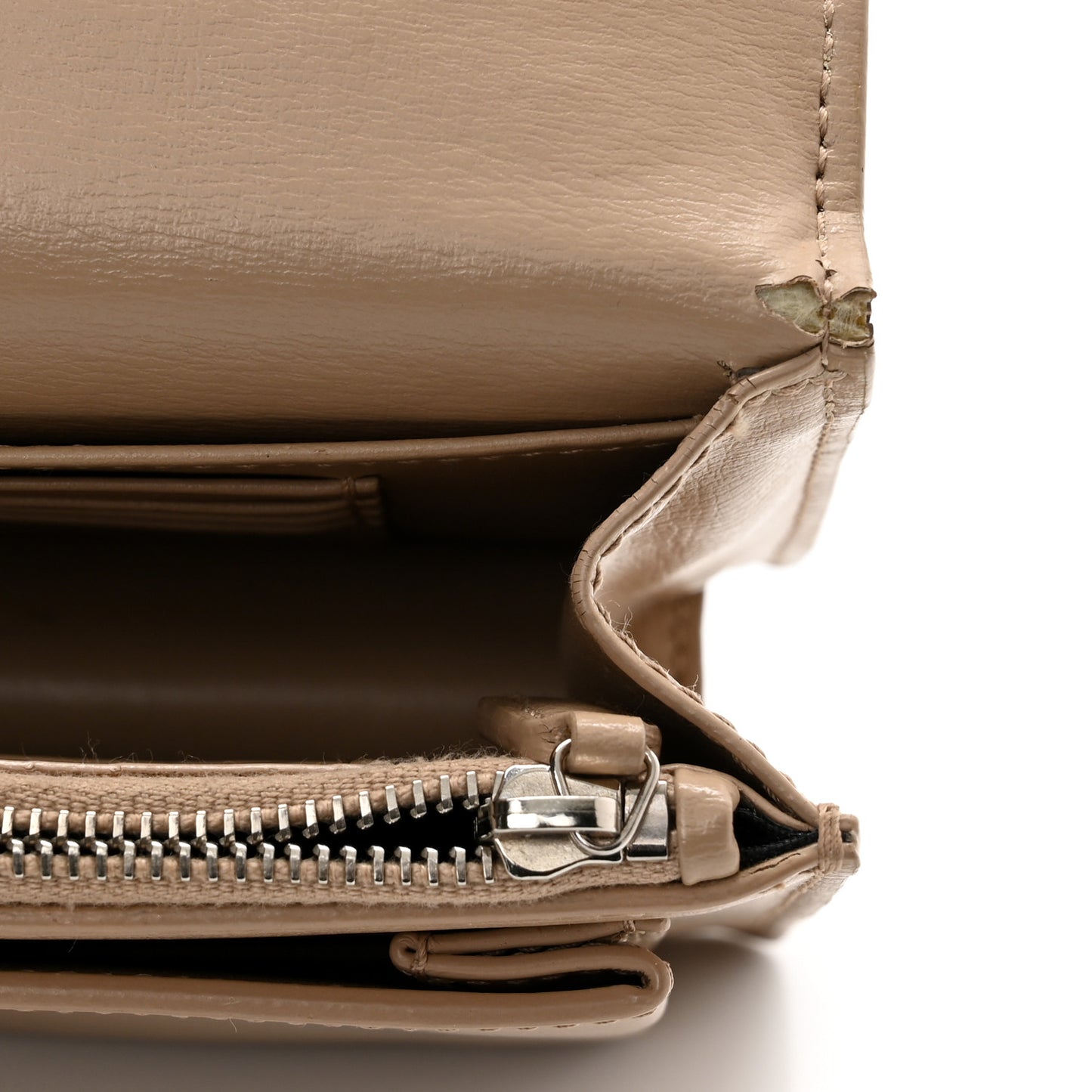 Calfskin Monogram Sunset Chain Wallet Nude Powder