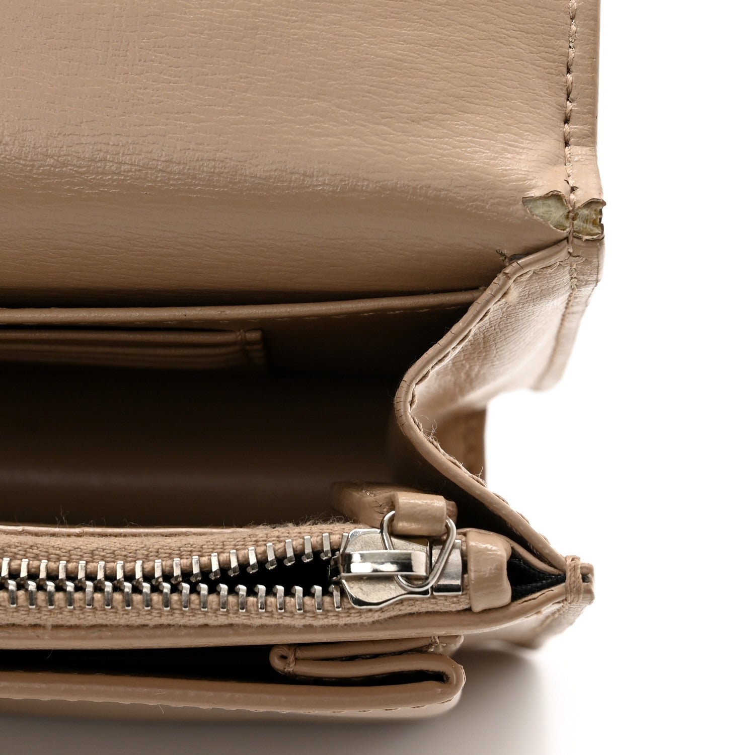 Saint Laurent Calfskin Monogram Sunset Chain Wallet Nude Powder 10 of 13