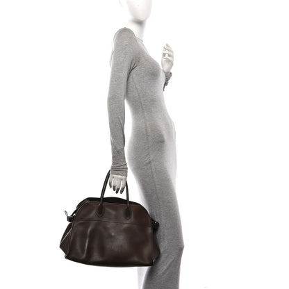 The Row Polished Saddle Calfskin Soft Margaux 15 Chestnut 2 of 10