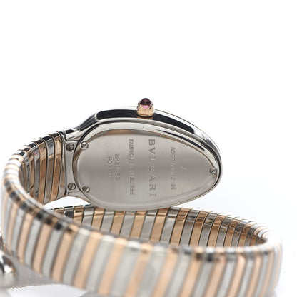 Bulgari Stainless Steel 18K Rose Gold Diamond Bezel 35mm Serpenti Tubogas Quartz Watch Black 10 of 15