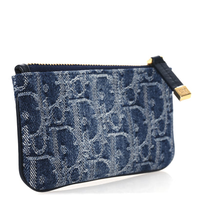 Christian Dior Denim Oblique Key Case Blue 3 of 8