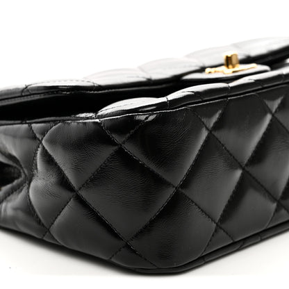Chanel Shiny Lambskin Quilted Twisted Links Top Handle Flap Black 9 of 11