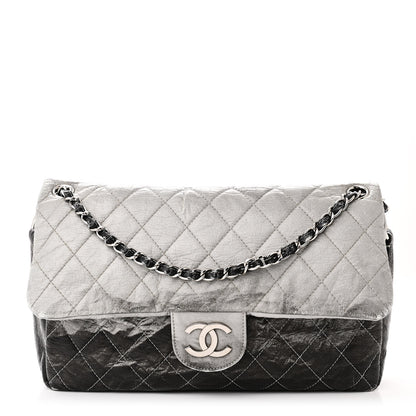 Chanel Vinyl Quilted Jumbo Melrose Degrade Flap Black 1 of 15