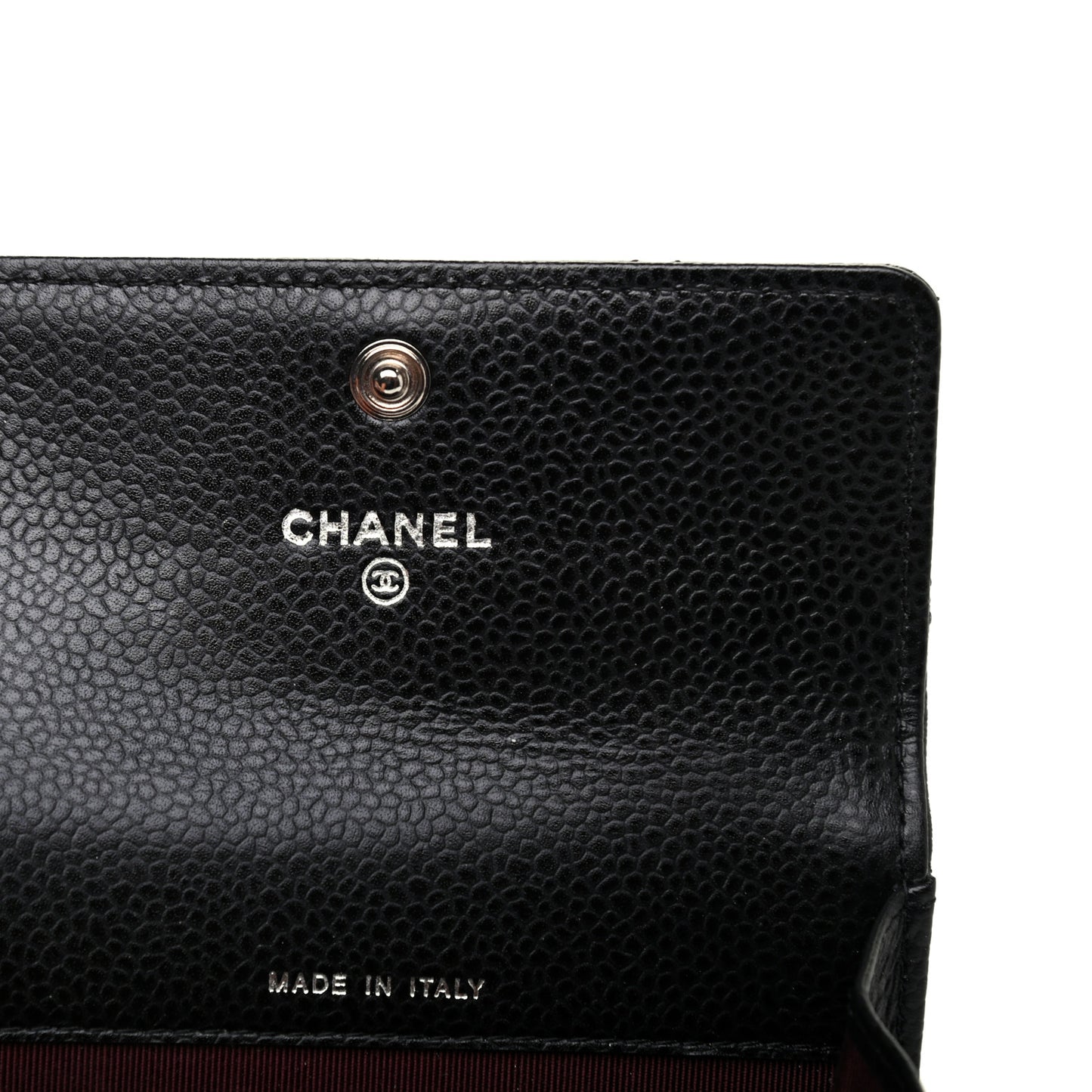 Caviar Quilted Flap Card Holder Black