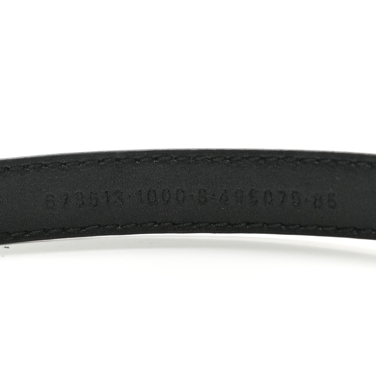 Shiny Calfskin Crocodile Embossed BB 15mm Thin Belt 85 34 Black