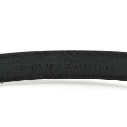Balenciaga Shiny Calfskin Crocodile Embossed BB 15mm Thin Belt 85 34 Black 5 of 5