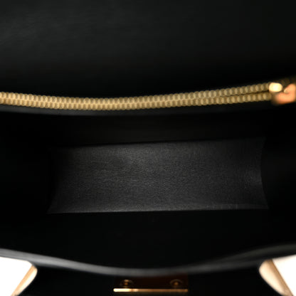 Salvatore Ferragamo Calfskin Gancio Lock Marisol Top Handle Satchel Ecorce Black 5 of 9