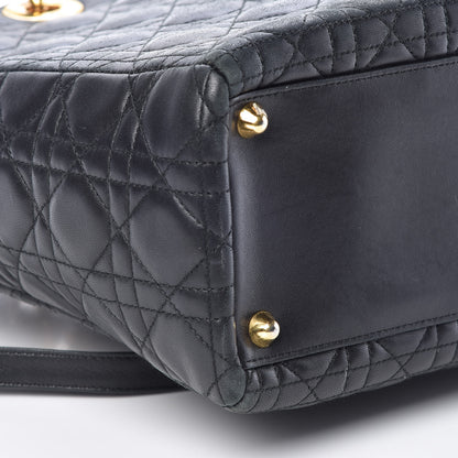 Christian Dior Lambskin Cannage Large Lady Dior Black 13 of 14