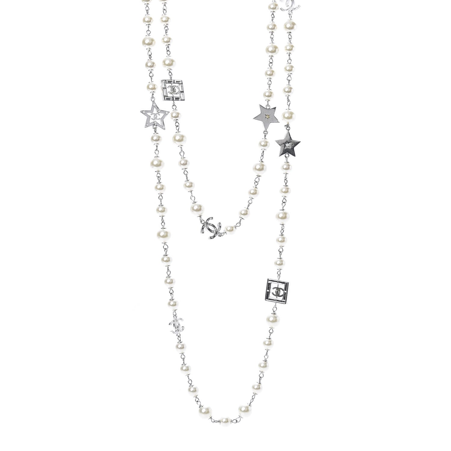 Chanel Pearl CC Star Long Necklace Gold 1 of 4