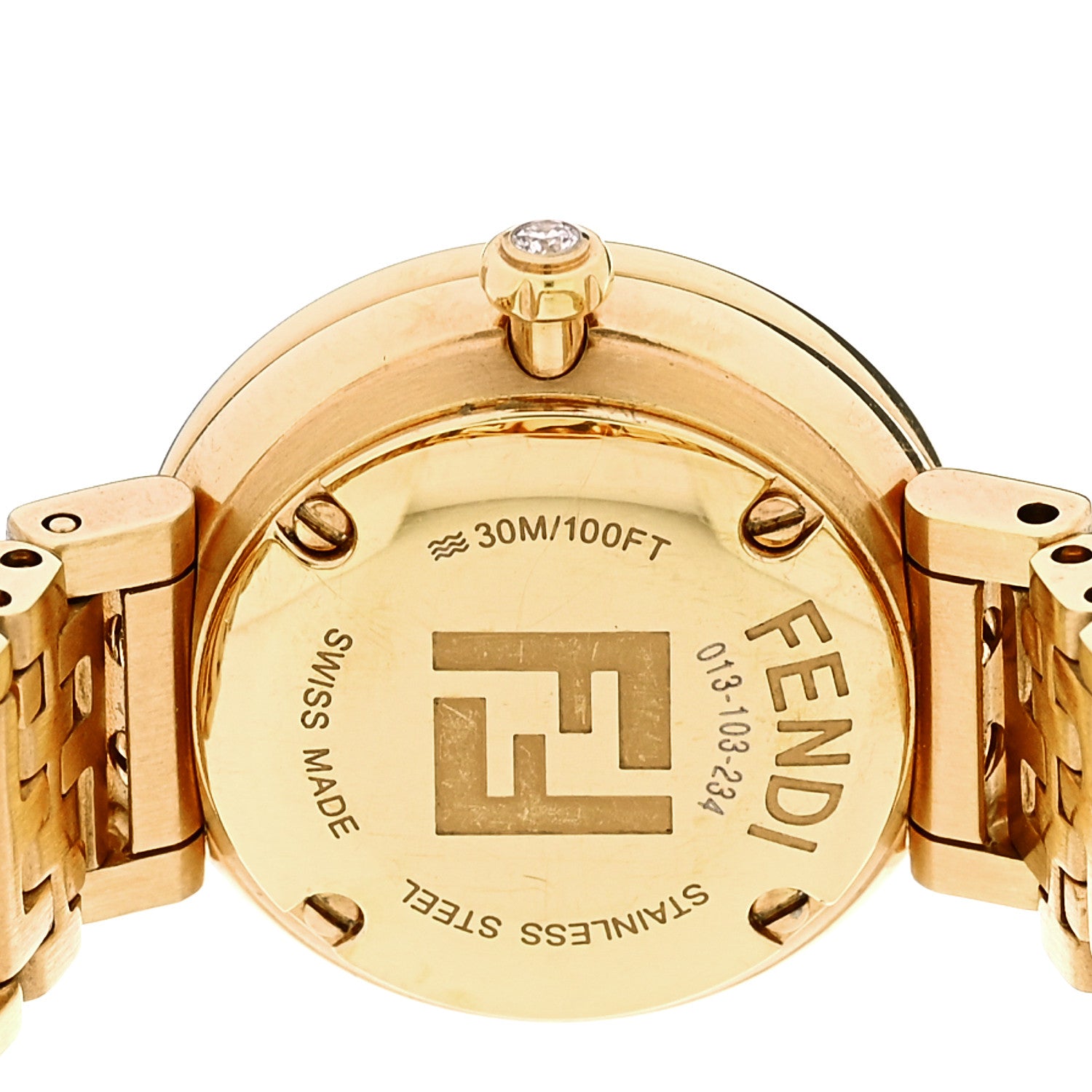 Fendi Stainless Steel Diamond Bezel Malachite 19mm Fendi Forever Quartz Watch 4 of 5