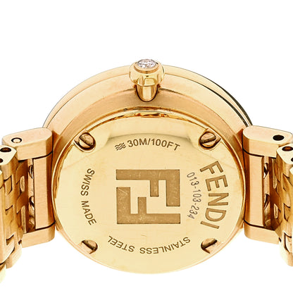 Fendi Stainless Steel Diamond Bezel Malachite 19mm Fendi Forever Quartz Watch 4 of 5