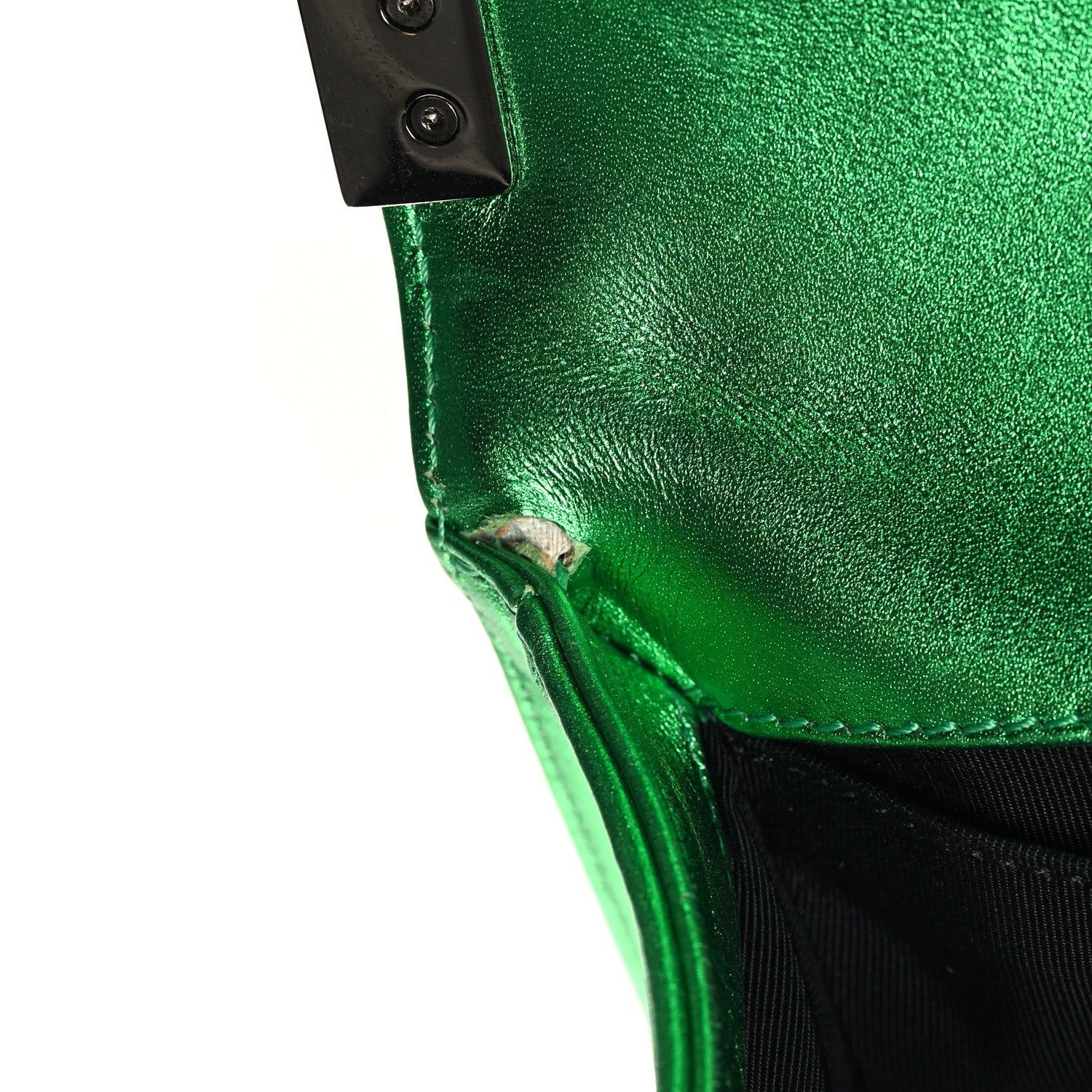 Chanel Metallic Patent Calfskin Quilted Medium Boy Flap Green 12 of 12