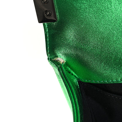 Chanel Metallic Patent Calfskin Quilted Medium Boy Flap Green 12 of 12