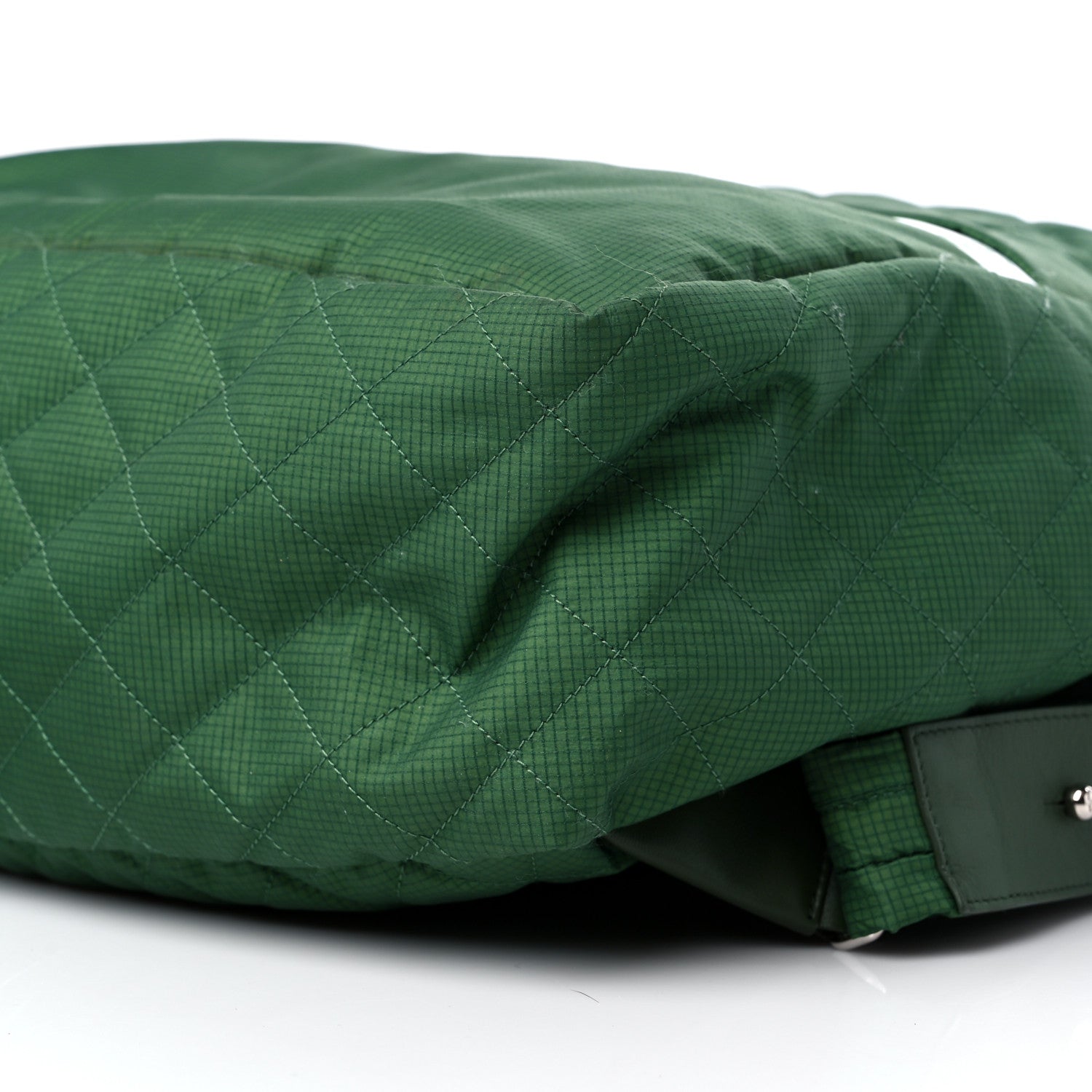 Chanel Nylon Quilted CC Backpack Green White 9 of 11