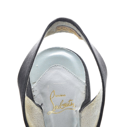 Christian Louboutin Satin Slingback 100 Pumps 38.5 Black 13 of 17