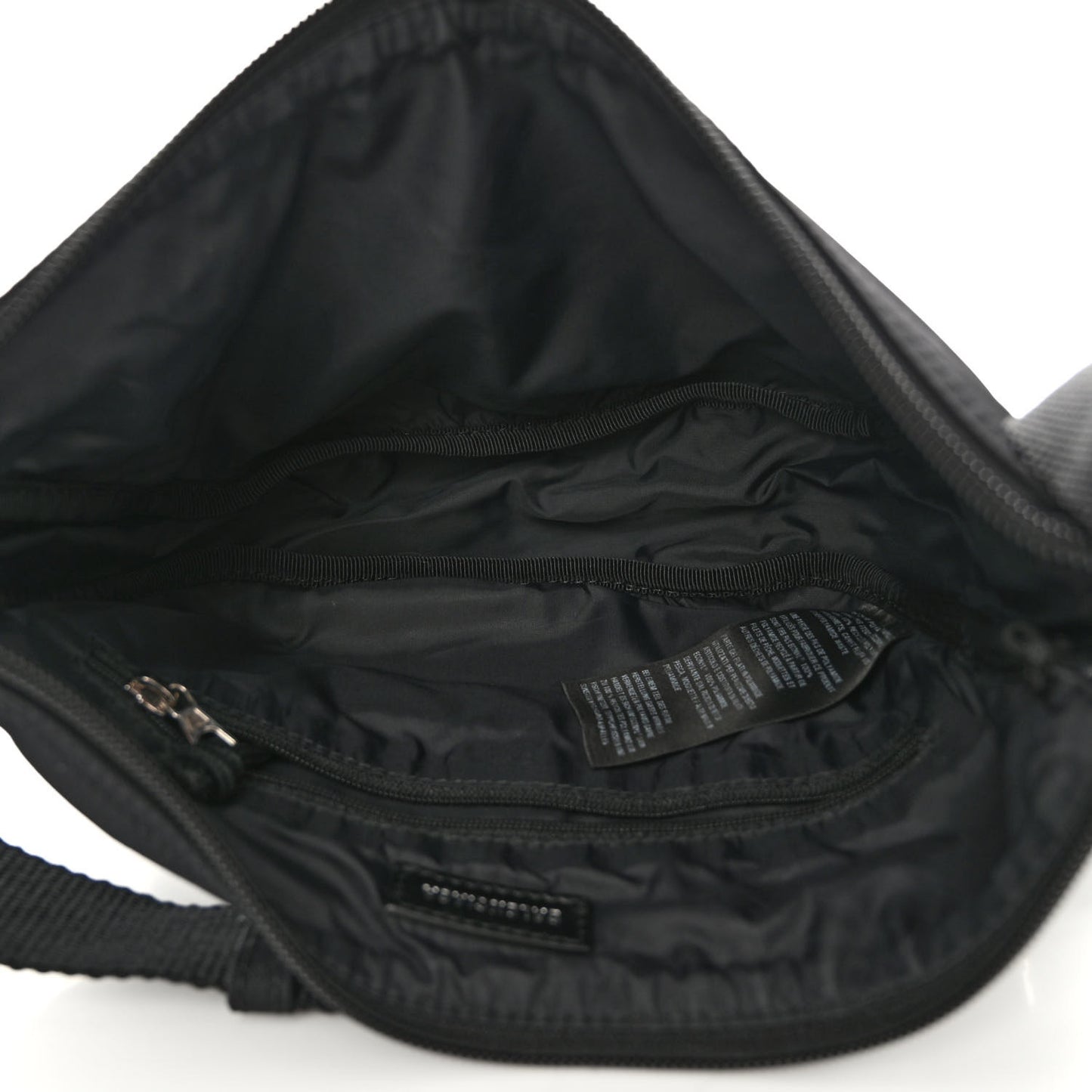 Recycled Sport Nylon Logo Embroidered Wheel Sling Bag Black White