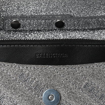 Balenciaga Glitter Logo Matelasse BB Wallet On Chain Silver 6 of 9
