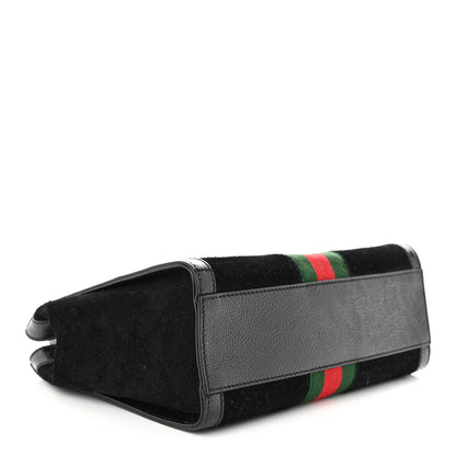 Gucci Suede Patent GG Web Small Ophidia Tote Bag Black 4 of 10