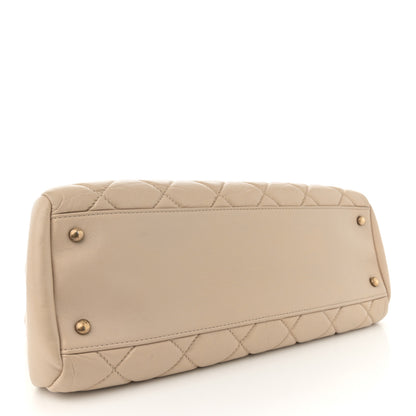 Chanel Aged Calfskin Large Just Mademoiselle Bowling Bag Beige 4 of 12