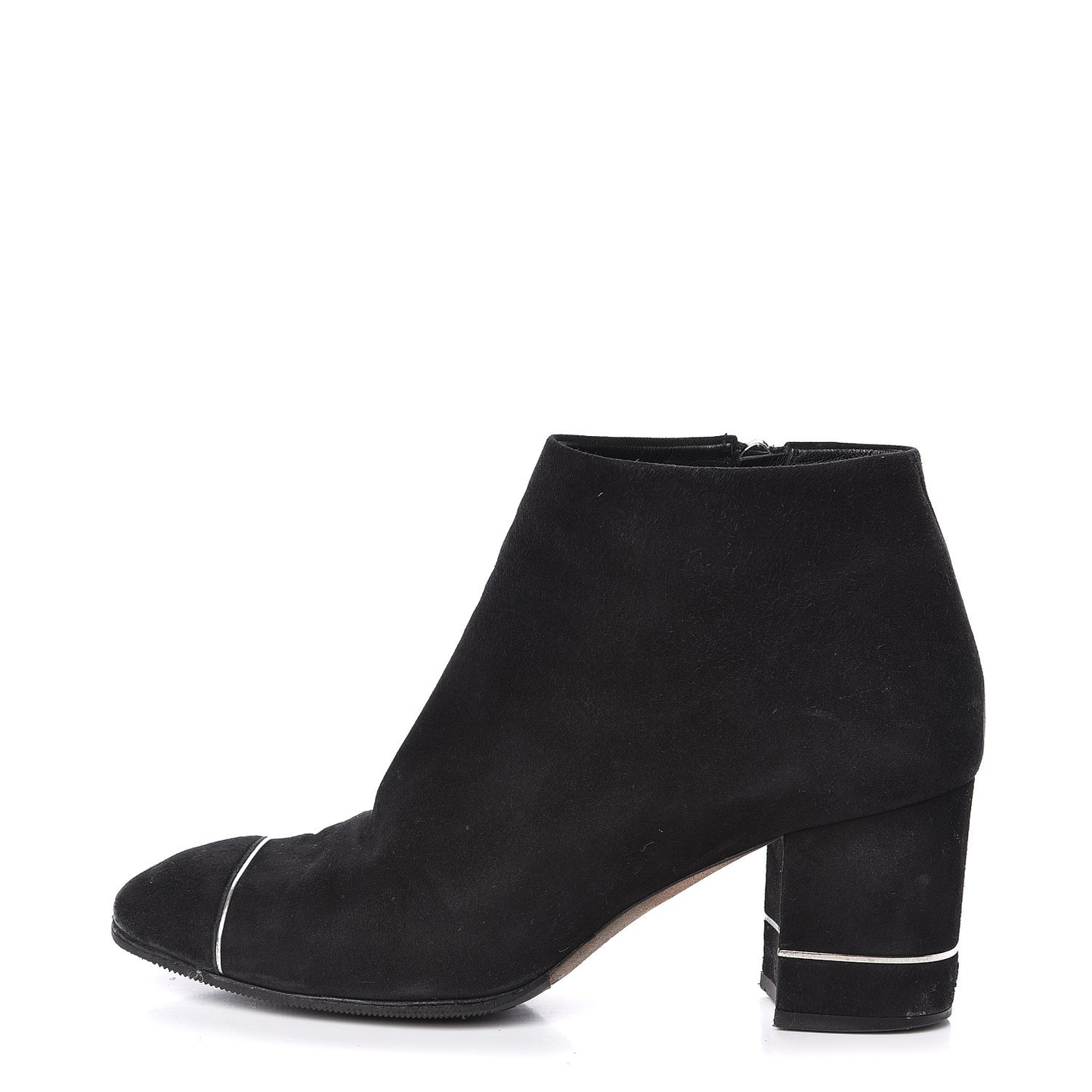 Suede CC Cap Toe Ankle Booties Boots 38.5 Black